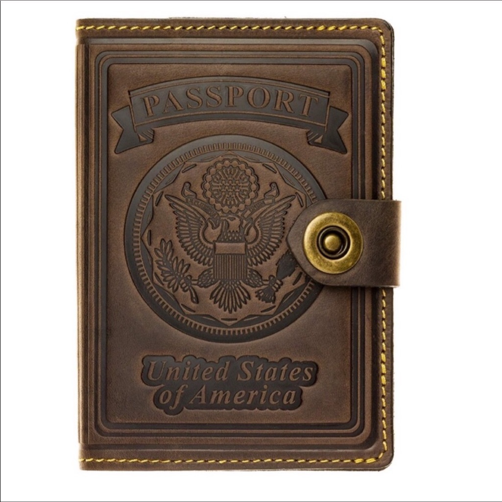 Leather Rfid Blocking Passport Cover Id Wallet